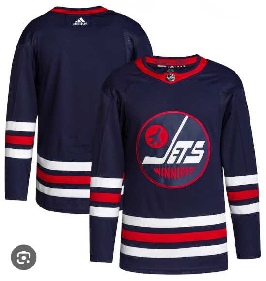 Mens Winnipeg Jets Custom Adidas 2021-22 Navy Stitched Jersey